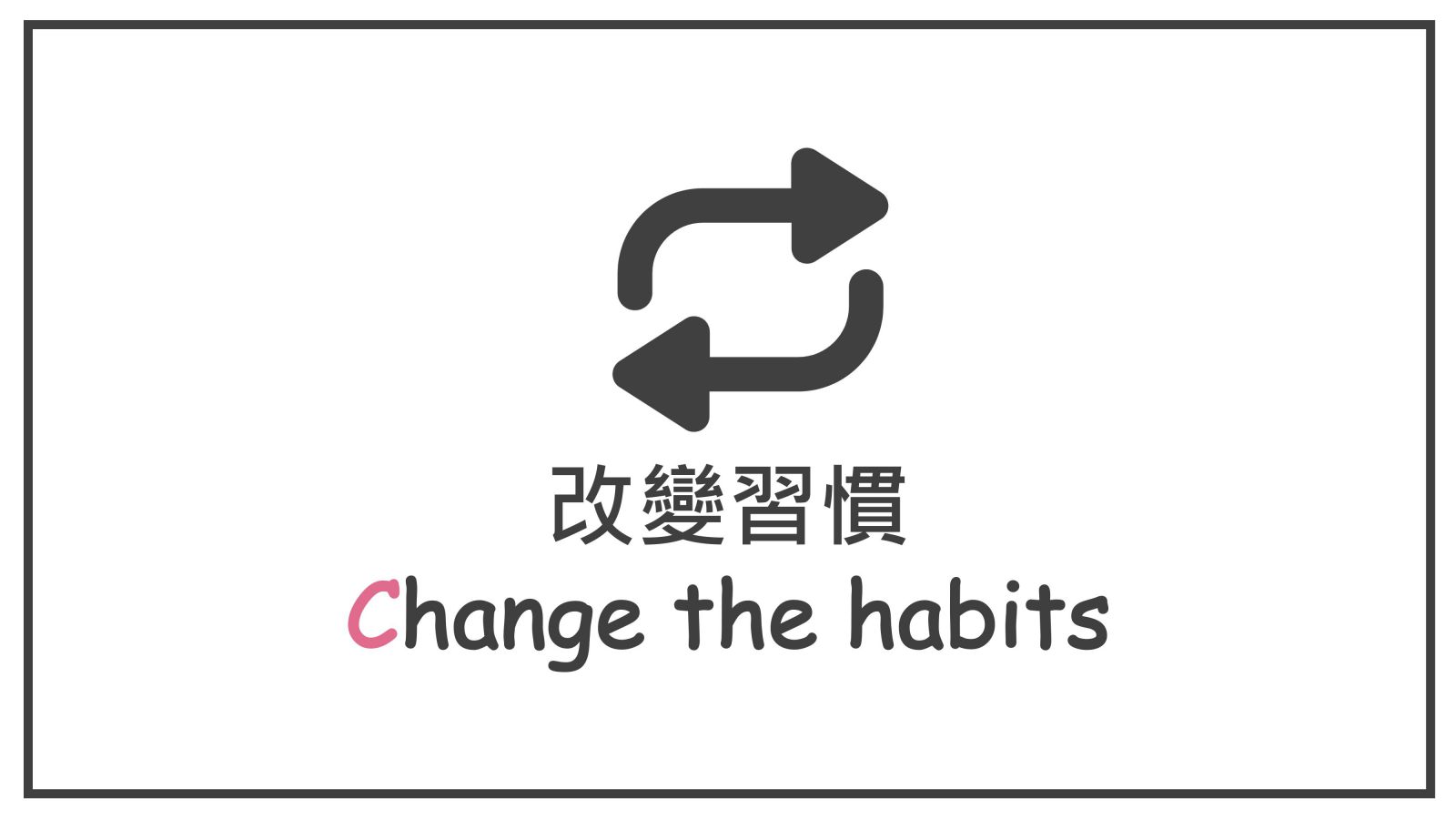 改變習慣 Change the habits